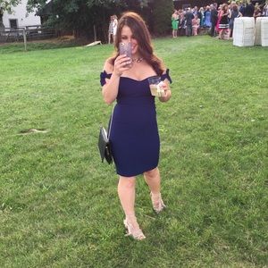 Réformation navy mini dress